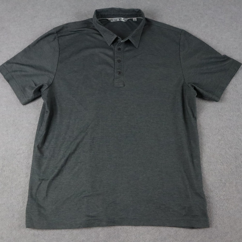 Travis Mathew Polo Shirt Mens XL Golf Casual Knit Gray Short Sleeve